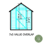 Shire Apex Dip Treated Overlap Garden Shed 7x5