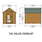 Shire Apex Pressure Treated Overlap Value Garden Shed 7x5