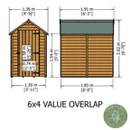Shire Apex Dip Treated Overlap Garden Shed 6x4