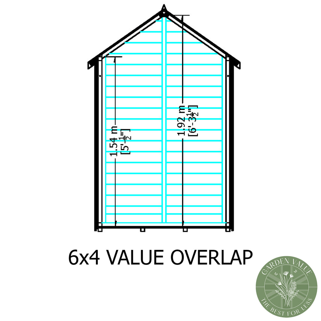 Shire Apex Dip Treated Overlap Garden Shed 6x4