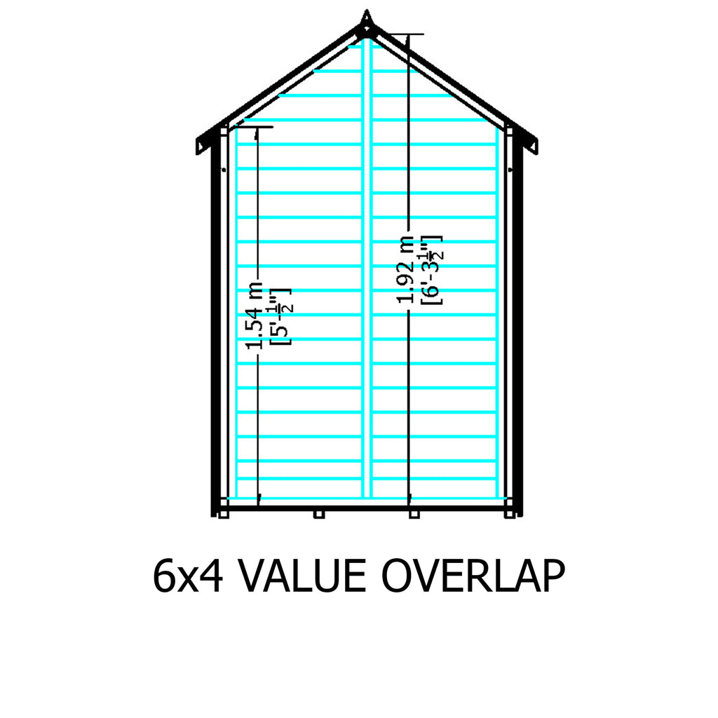 Shire Apex Pressure Treated Overlap Value Garden Shed 6x4