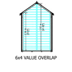 Shire Apex Pressure Treated Overlap Value Garden Shed 6x4