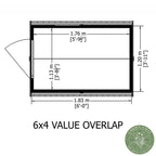 Shire Apex Dip Treated Overlap Garden Shed 6x4