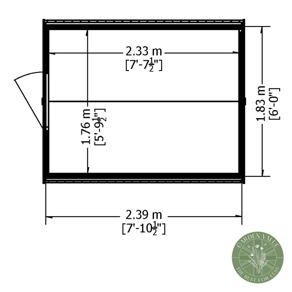 Shire Apex Dip Treated Overlap Garden Shed 8x6