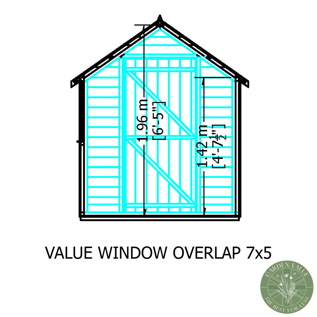 Shire Apex Dip Treated Overlap Garden Shed 7x5