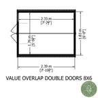 Shire Apex Dip Treated Overlap Garden Shed 8x6