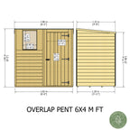 Shire Pent Dip Treated Overlap Value Garden Shed 6x4