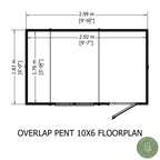 Shire Pent Dip Treated Overlap Value Garden Shed 10x6