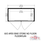 Shire Shiplap Bike Storage Apex Roof without floor 6'x3'