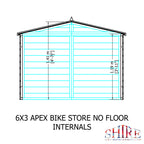 Shire Shiplap Bike Storage Apex Roof without floor 6'x3'
