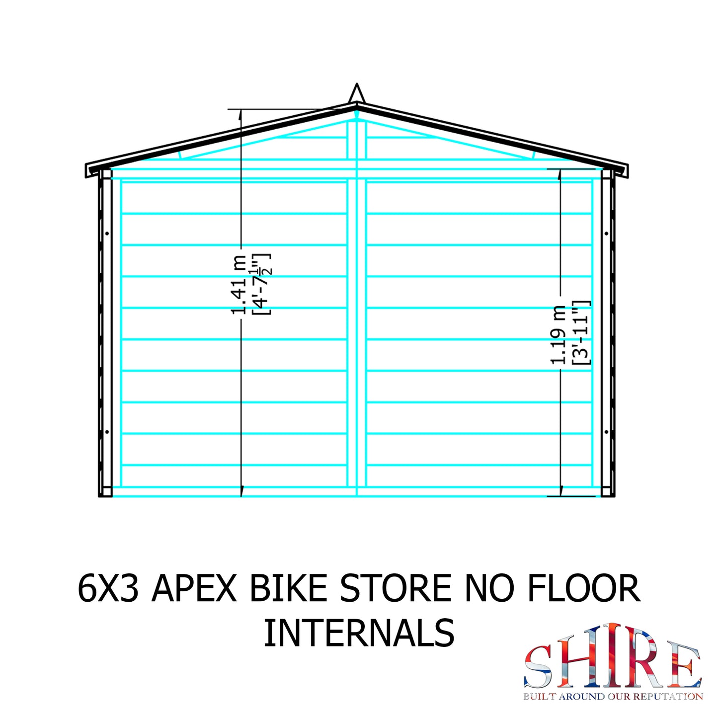 Shire Shiplap Bike Storage Apex Roof without floor 6'x3'
