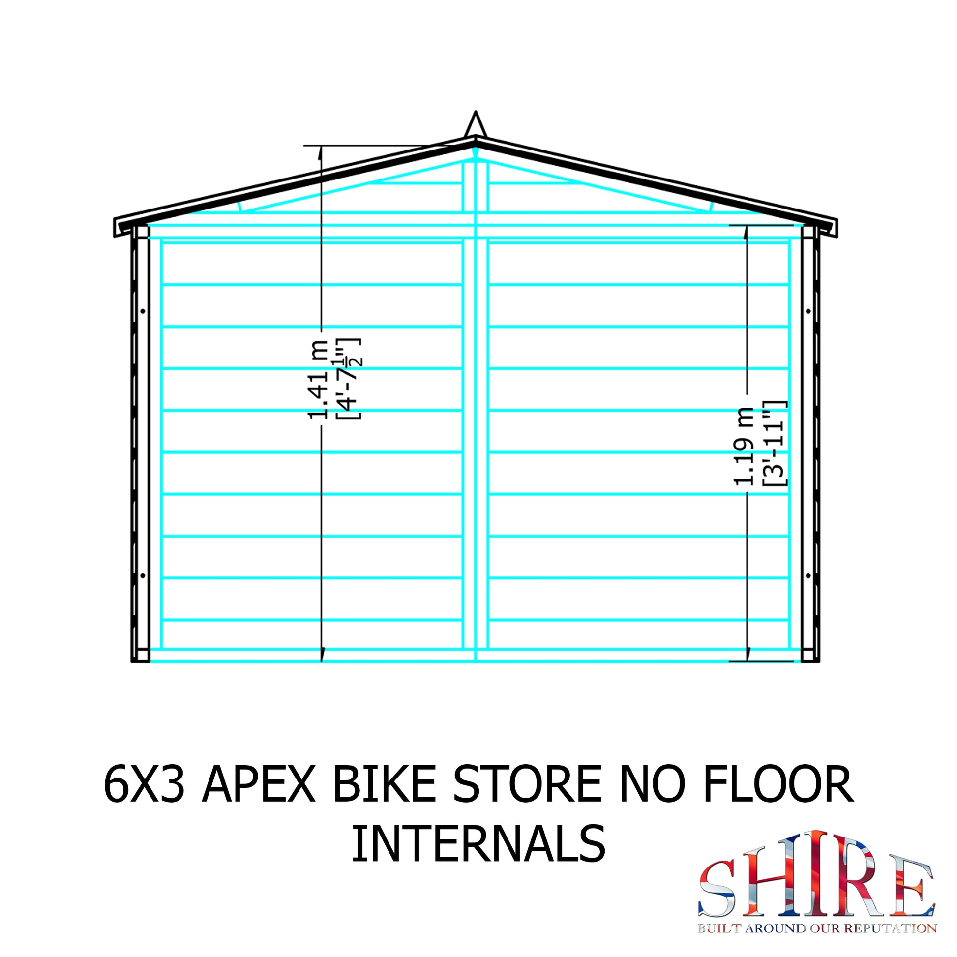 Shire Shiplap Bike Storage Apex Roof without floor 6'x3'