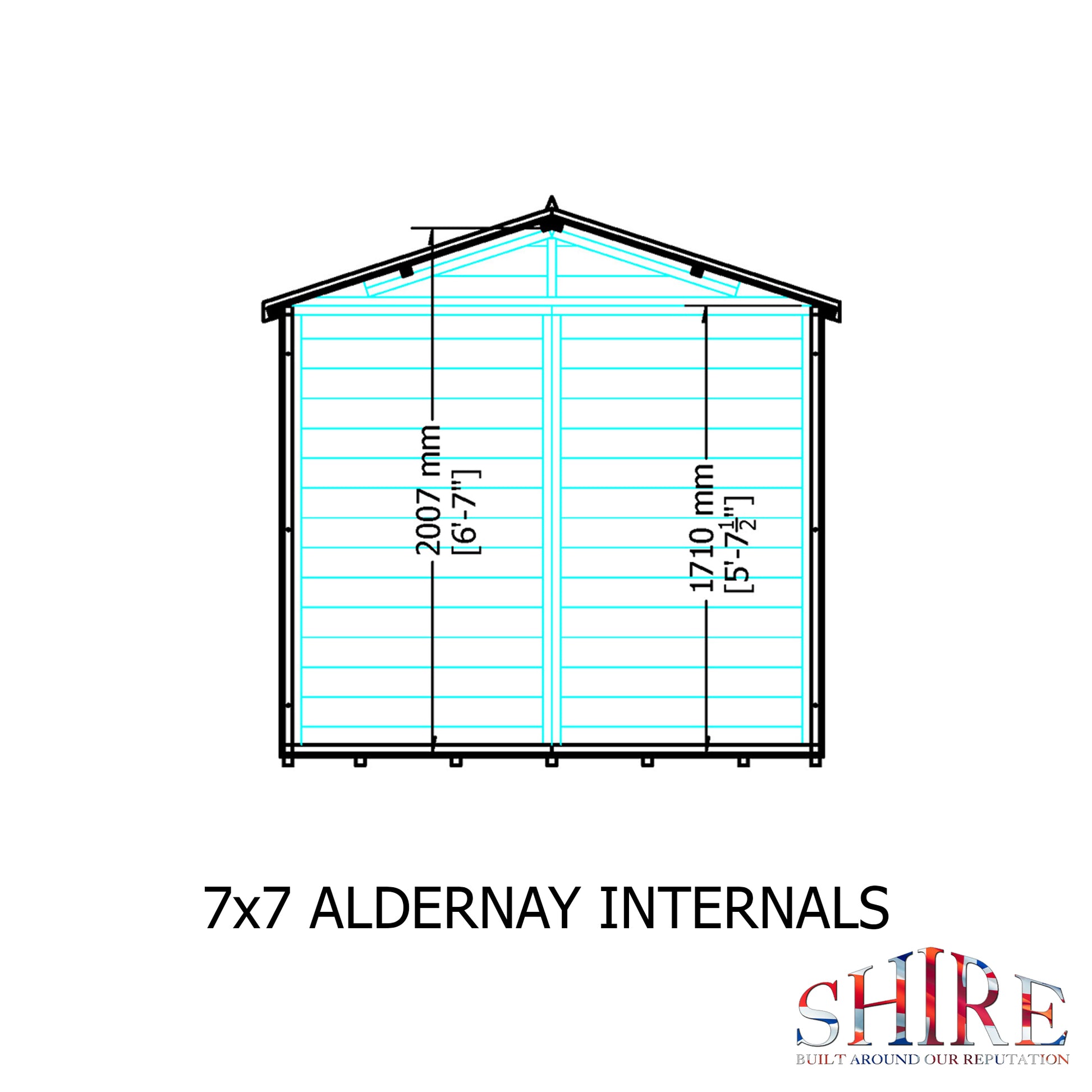 Shire Alderney Shiplap Tongue & Groove Apex Shed 7x7