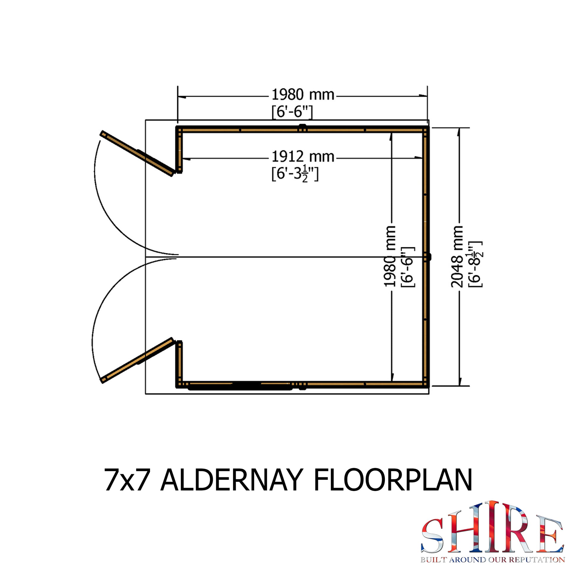 Shire Alderney Shiplap Tongue & Groove Apex Shed 7x7