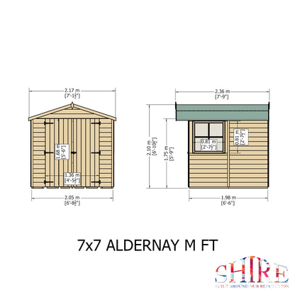 Shire Alderney Shiplap Tongue & Groove Apex Shed 7x7