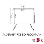 Shire Alderney Shiplap Tongue & Groove Apex Shed 7x5