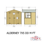 Shire Alderney Shiplap Tongue & Groove Apex Shed 7x5