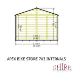 Shire Shiplap Bike Storage Apex Roof with floor 7'x3'