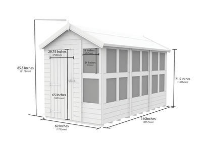Elmstead Apex Potting Shed Dimensional Drawings