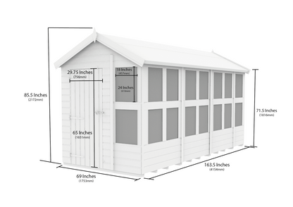 Elmstead Apex Potting Shed Dimensional Drawings