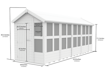 Elmstead Apex Potting Shed Dimensional Drawings