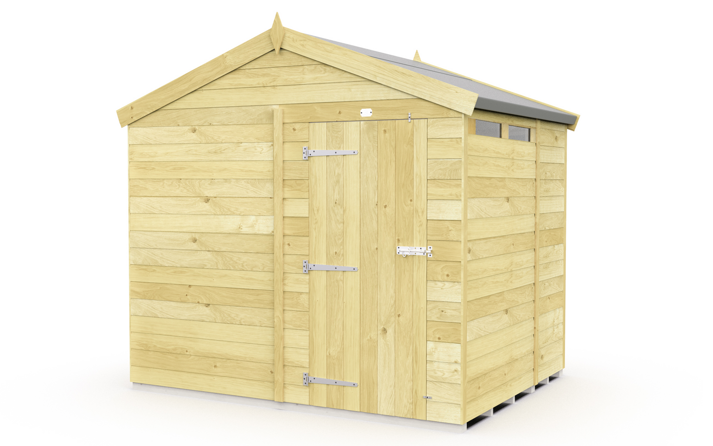 Elmstead Apex Security Shed Single Door External View