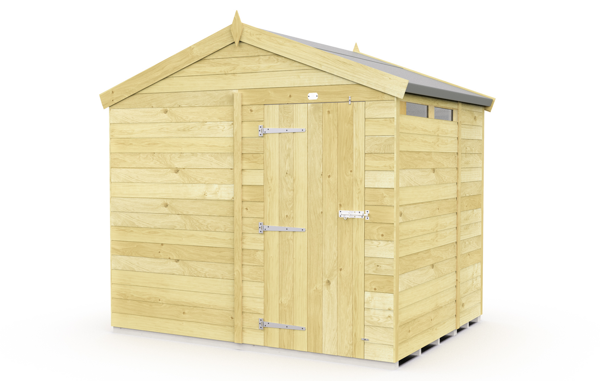 Elmstead Apex Security Shed Single Door External View