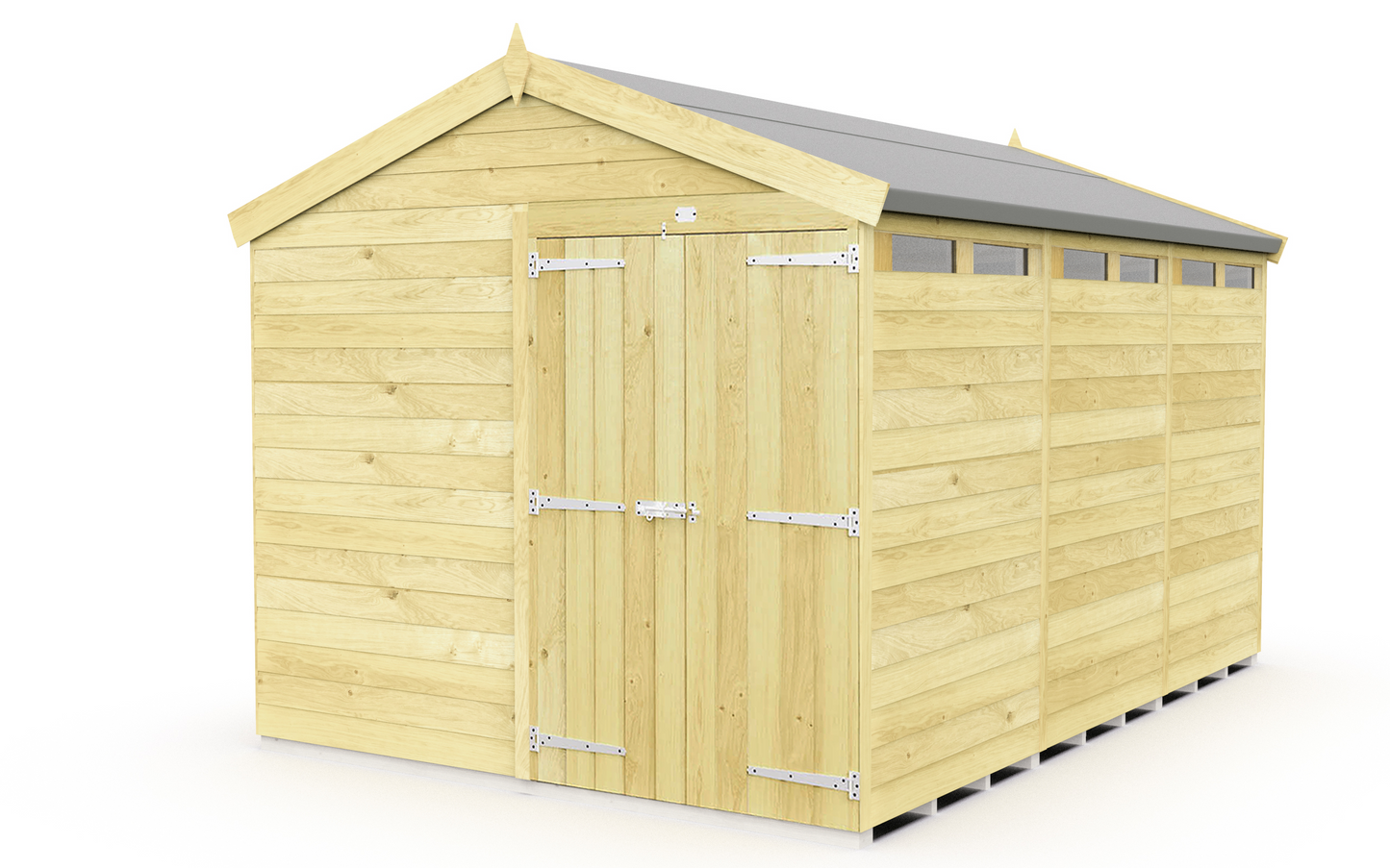 Elmstead Apex Security Shed Double Door External View