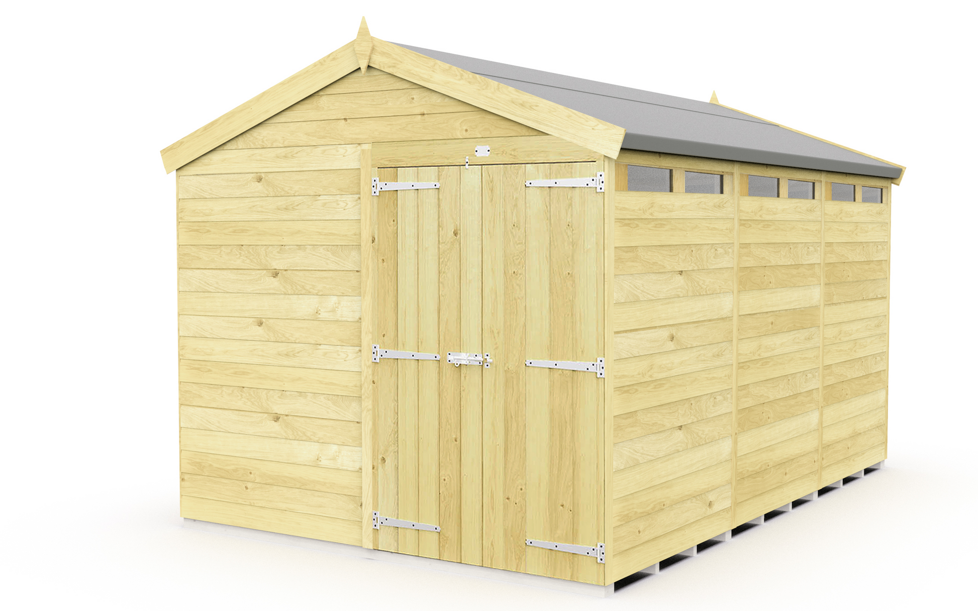 Elmstead Apex Security Shed Double Door External View