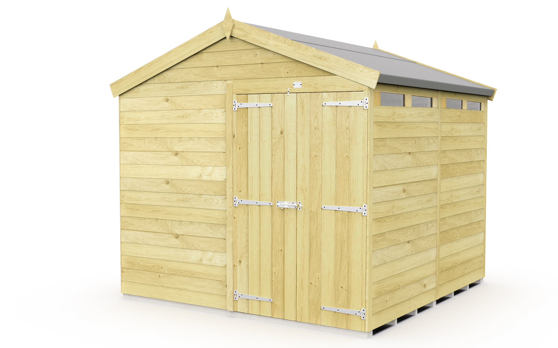 Elmstead Apex Security Shed Double Door External View