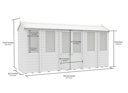 Elmstead Apex Summerhouse Dimensional Drawings