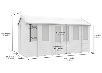 Elmstead Apex Summerhouse Dimensional Drawings