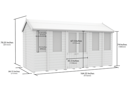 Elmstead Apex Summerhouse Dimensional Drawings