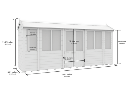 Elmstead Apex Summerhouse Dimensional Drawings