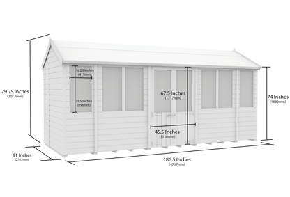 Elmstead Apex Summerhouse Dimensional Drawings