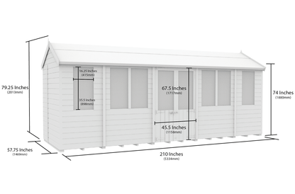 Elmstead Apex Summerhouse Dimensional Drawings