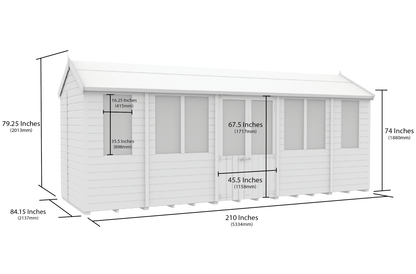Elmstead Apex Summerhouse Dimensional Drawings