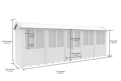 Elmstead Apex Summerhouse Dimensional Drawings