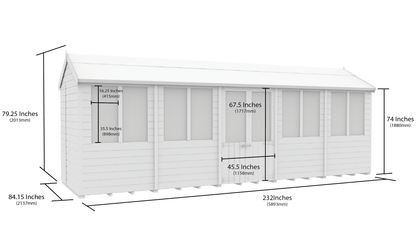 Elmstead Apex Summerhouse Dimensional Drawings