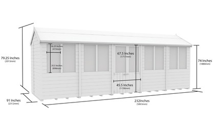 Elmstead Apex Summerhouse Dimensional Drawings