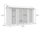 Elmstead Apex Summerhouse Full Height Windows Dimensional Drawings