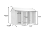 Elmstead Apex Summerhouse Full Height Windows Dimensional Drawings