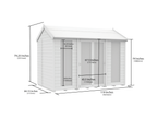 Elmstead Apex Summerhouse Full Height Windows Dimensional Drawings