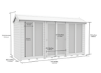 Elmstead Apex Summerhouse Full Height Windows Dimensional Drawings