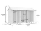Elmstead Apex Summerhouse Full Height Windows Dimensional Drawings