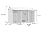 Elmstead Apex Summerhouse Full Height Windows Dimensional Drawings