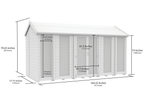 Elmstead Apex Summerhouse Full Height Windows Dimensional Drawings