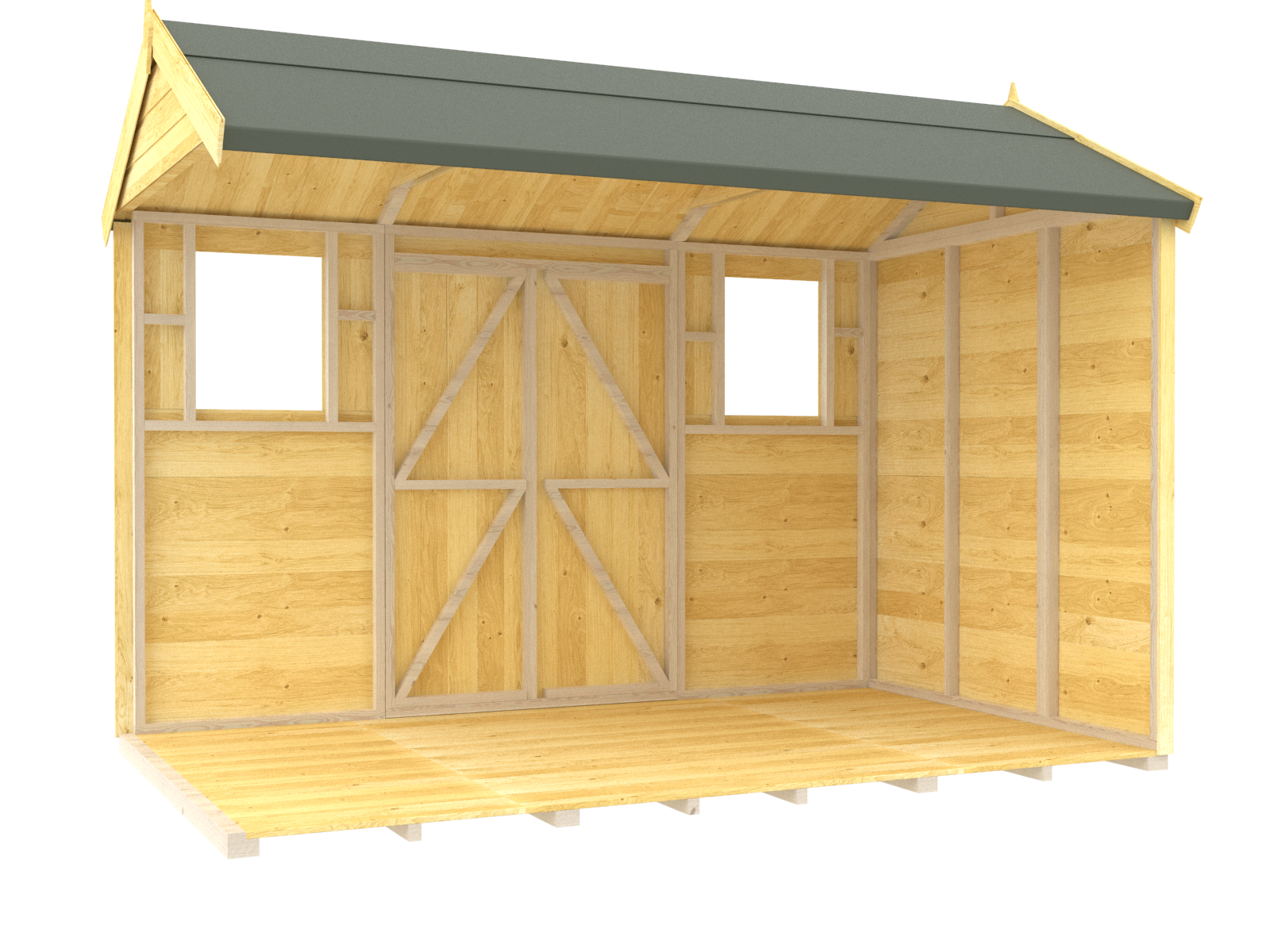 Elmstead Apex Summer Shed Internal View