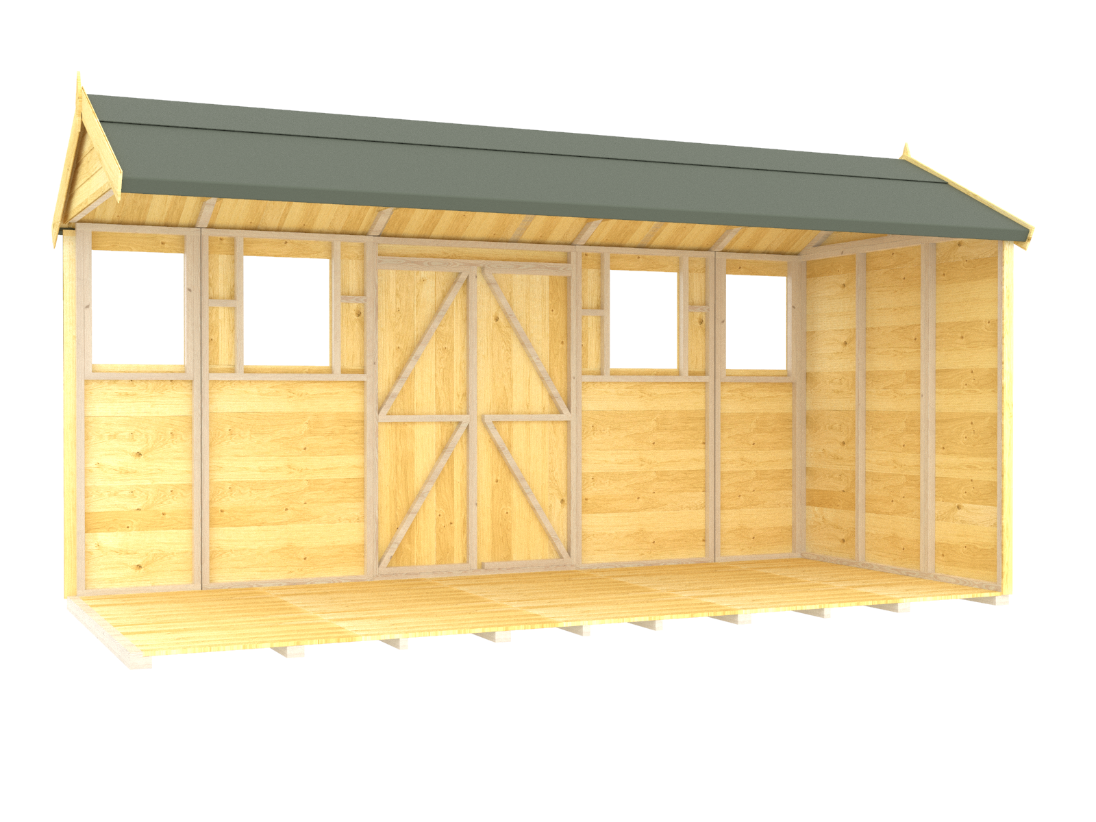 Elmstead Apex Summer Shed Internal View