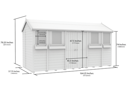 Elmstead Apex Summer Shed Dimensional Drawings
